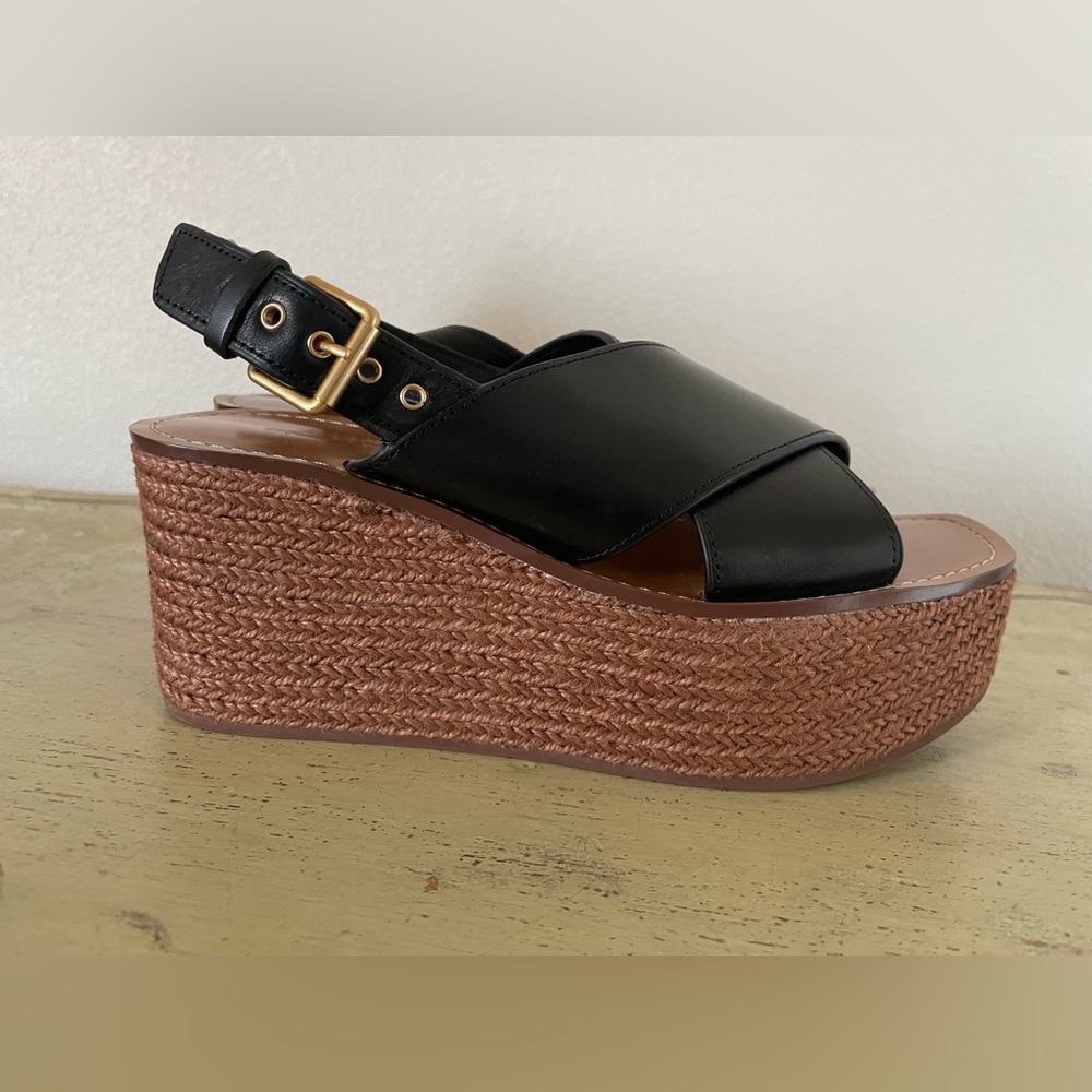 Madewell The Amee Wedge Sandal in Black Size 7 M $158 NU912‎ - Picture 9 of 11